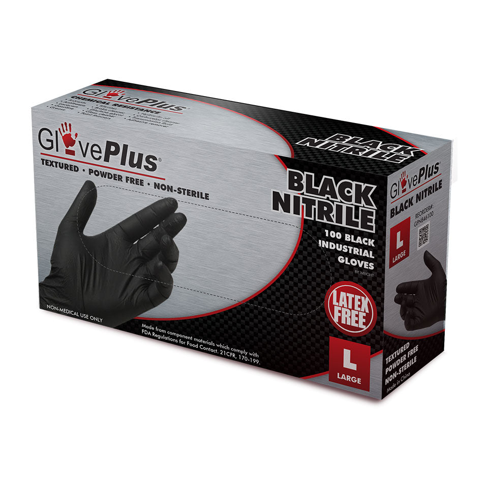 BLACK NITRILE GLOVES right side