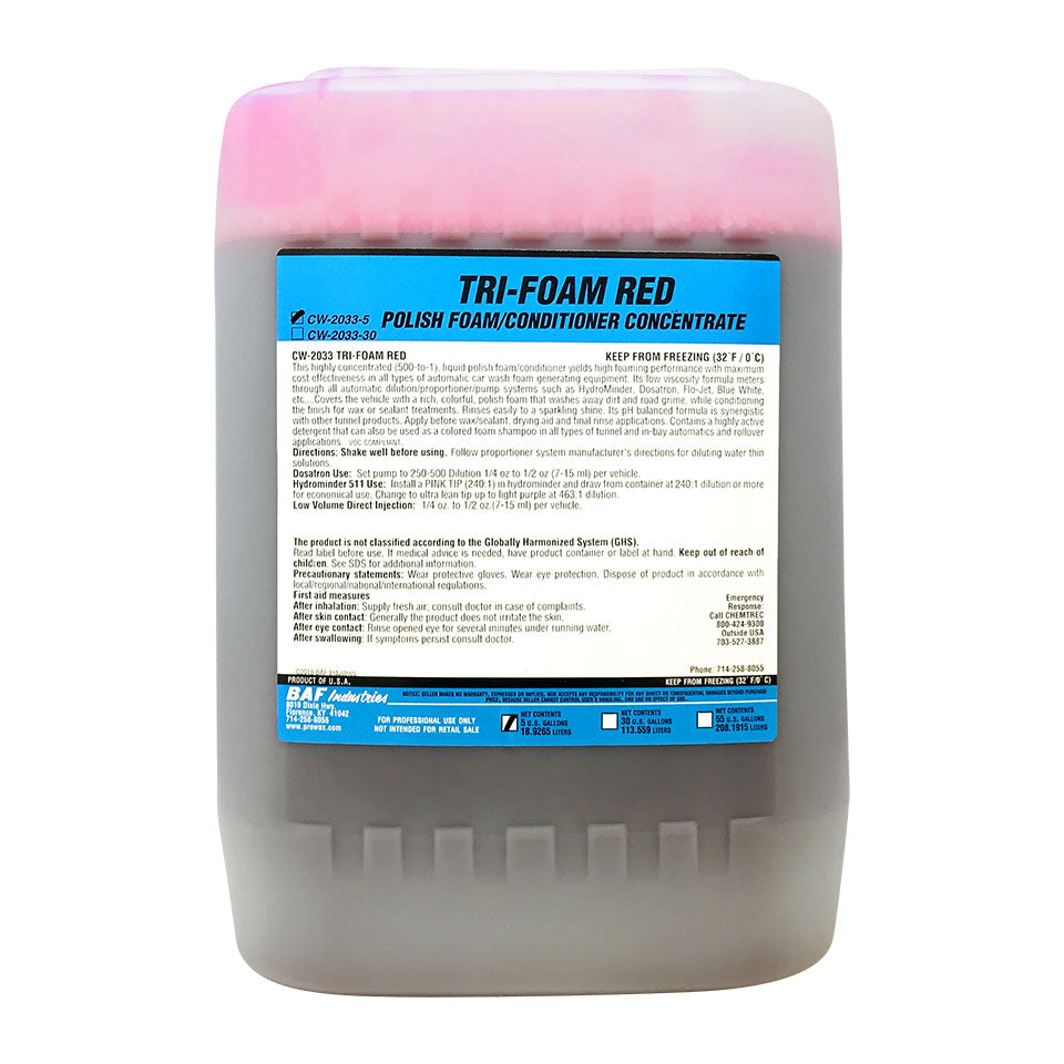 TRI-FOAM RED 5 gal. | PRO® Car Beauty Products – PRO® Wax USA