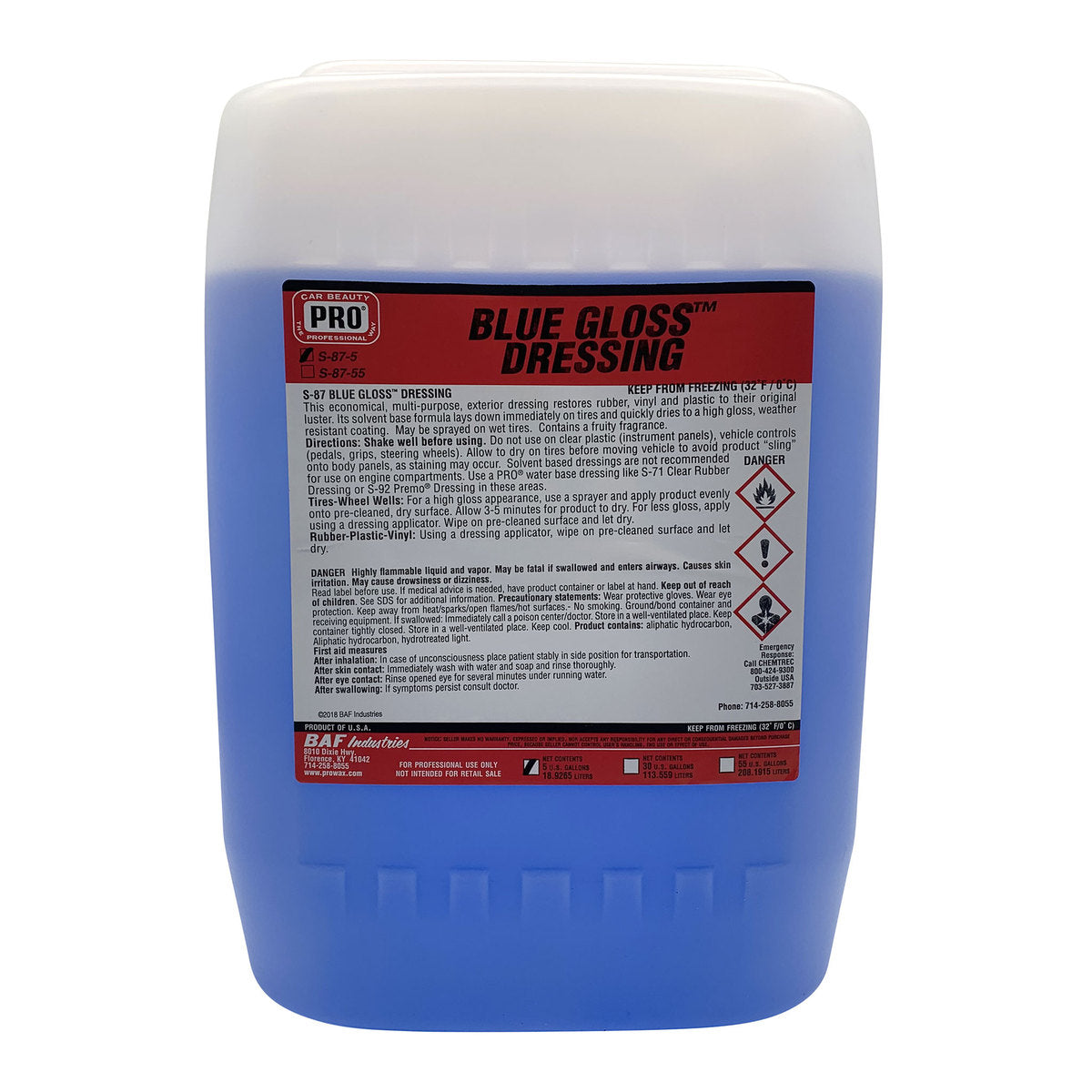 S-87-5 BLUE GLOSS DRESSING 5 GALLONS
